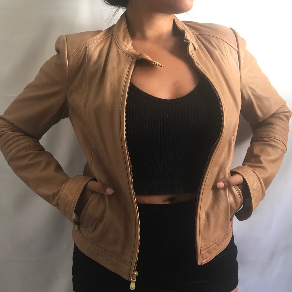 Leather Zip-Up Jacket